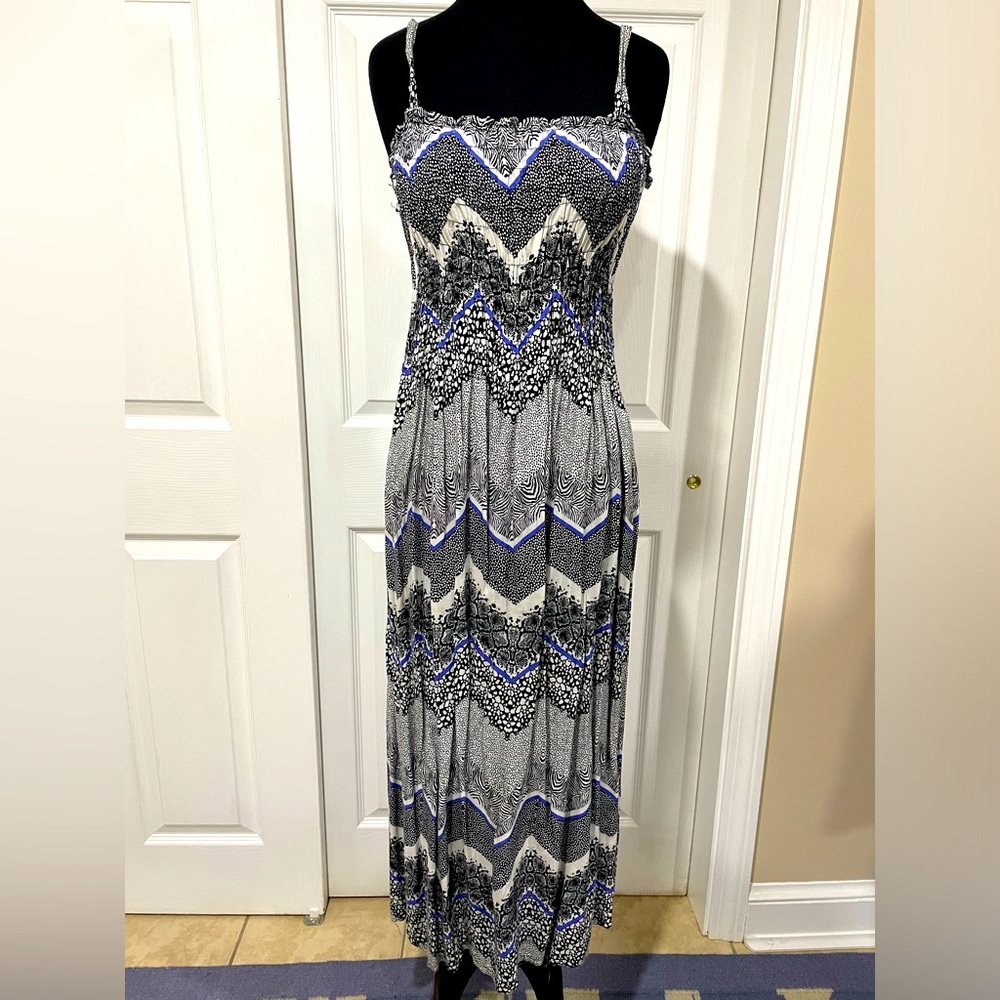 Stretchy long maxi dress, animal prints, size medium
